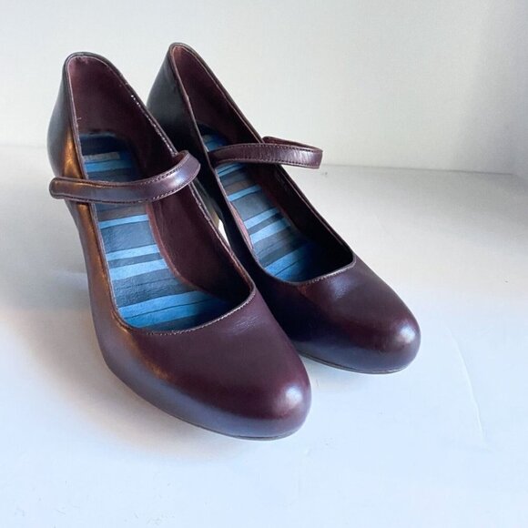 Camper Classic Brown  Leather mid Heel MAry Jane heels 10 - Picture 2 of 9